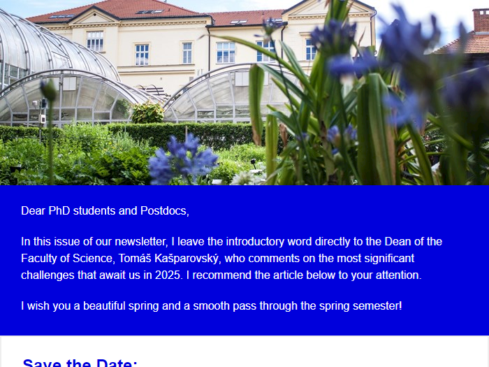 Newsletter for PhD students and Postdocs of the Faculty of Science MU 3/2025
