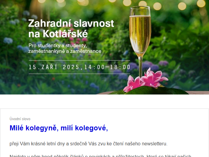 Newsletter pro zaměstnance