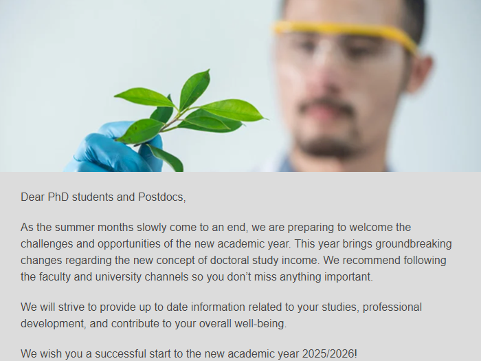 Newsletter for PhD students and Postdocs of the Faculty of Science MU 9/2025 CZ