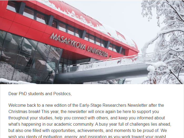 Newsletter for PhD students and Postdocs of the Faculty of Science MU 2/2026
