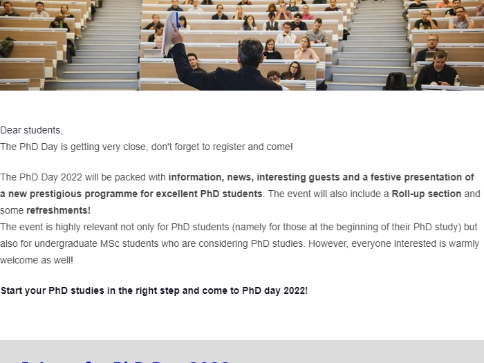 Invitation to the PhD Day 2022