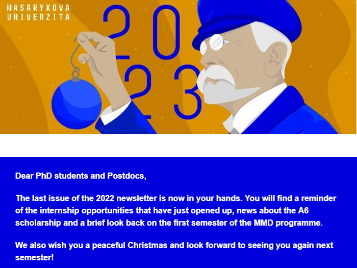 Newsletter for PhD students and Postdocs of the Faculty of Science MU 10/2022