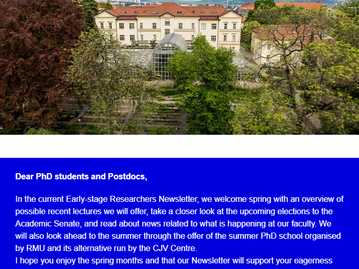 Newsletter for PhD students and Postdocs of the Faculty of Science MU 04/23